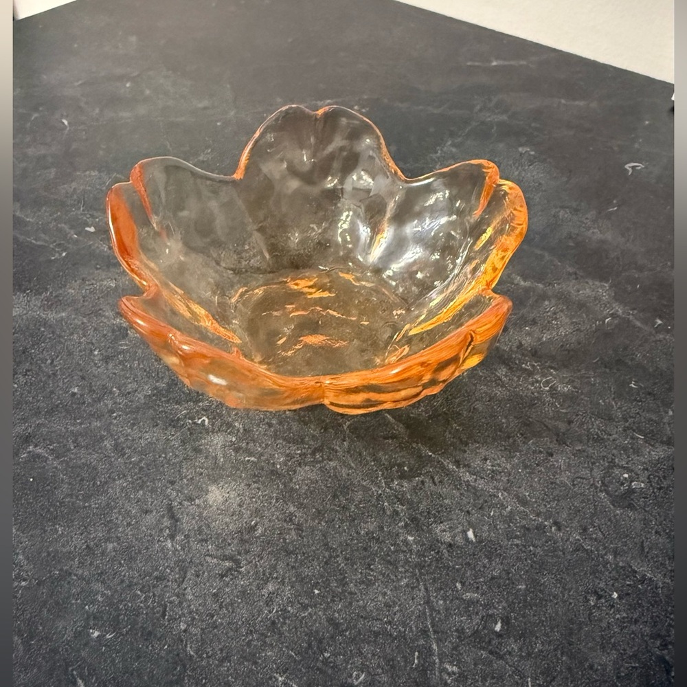 Amber Flower Ring Dish